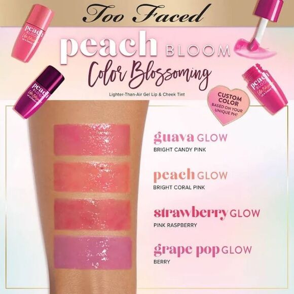 Too Faced PH Color Changing Guava Glow Lip & Cheek Tint-Bright Cotton Candy Pink - Picture 10 of 16